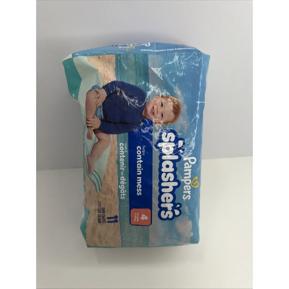 Pampers Splashers Disposable Swim Diapers Size 4, 20-33 lbs, 11 pack - Brand New